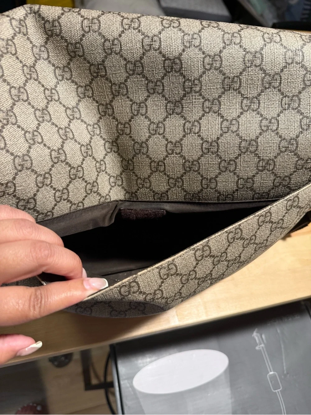 Gucci Beige & Brown GG Monogram diaper bag